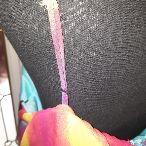 Halter style multi color roushing top - Picture 6 of 8